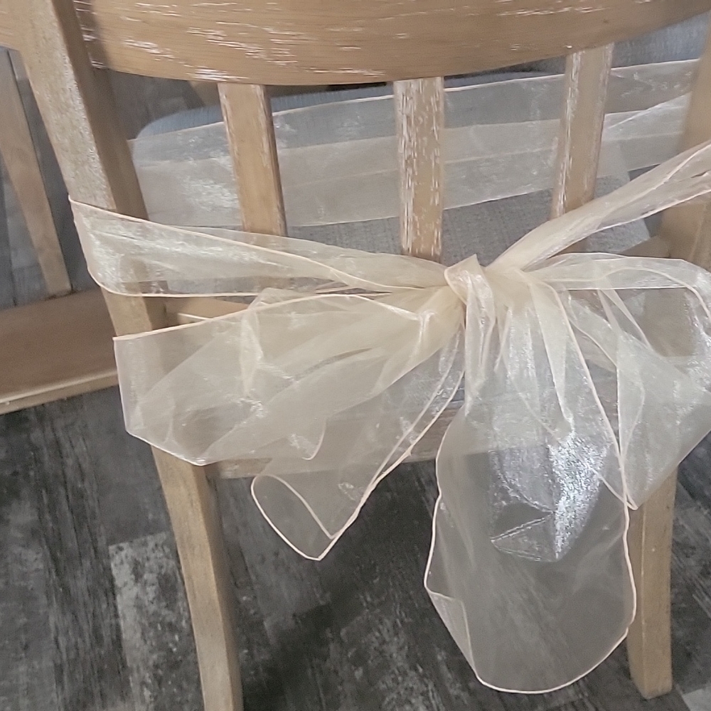 champagne chair bows.  perfect for weddings etc